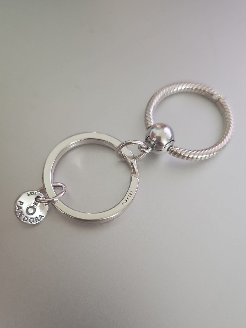 Pandora Silver Double Ring Key & Card Holder
